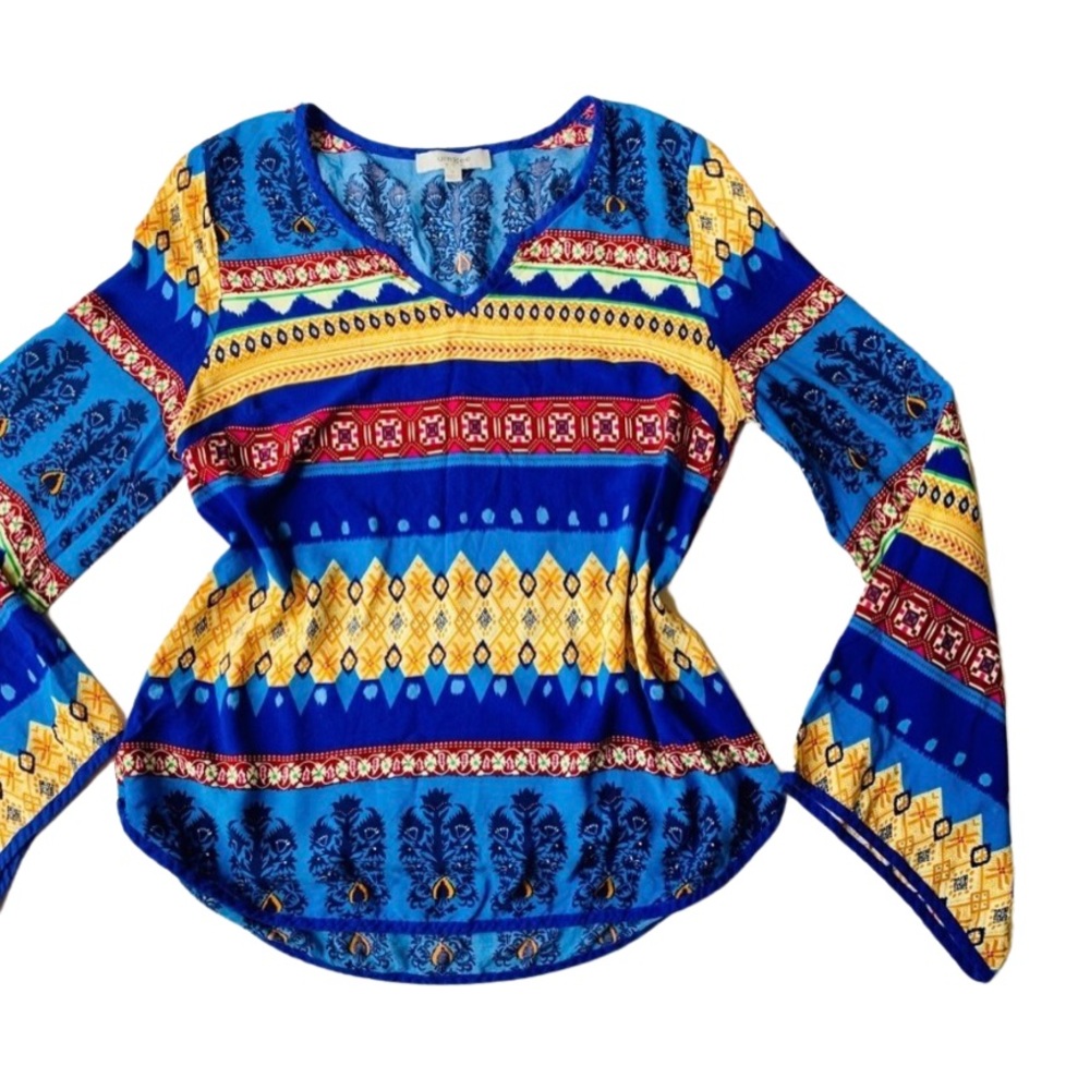 UMGEE Long Sleeve Bell Sleeve Bohemian Top Size S